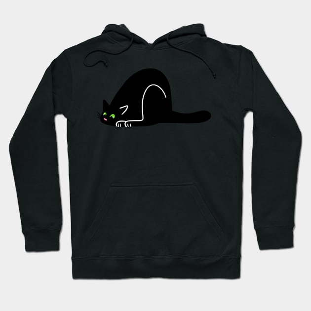 Curious Black Cat Hoodie by LivianPearl